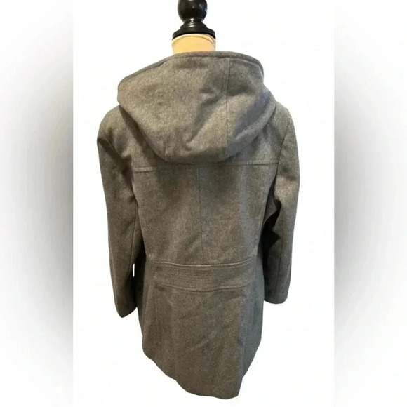 Anne Klein Women’s Gray Wool Blend Hooded Jacket Full Zip & Satin Lined Size XL - Picture 5 of 11